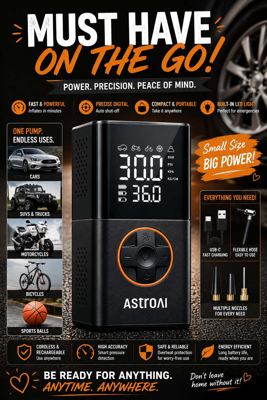 AstroAI L7 Tire Inflator Portable Air Compressor