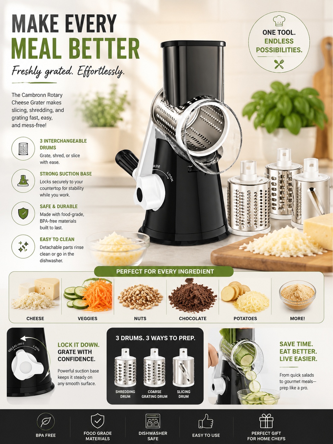 Cambom Rotary Cheese Grater