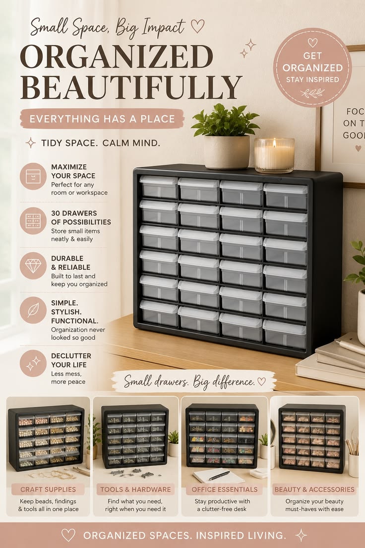 Akro-Mils 24-Drawer Plastic Drawer Storage Cabinet