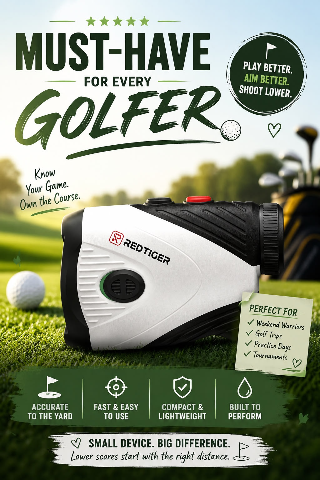 REDTIGER Golf Rangefinder with Slope Switch