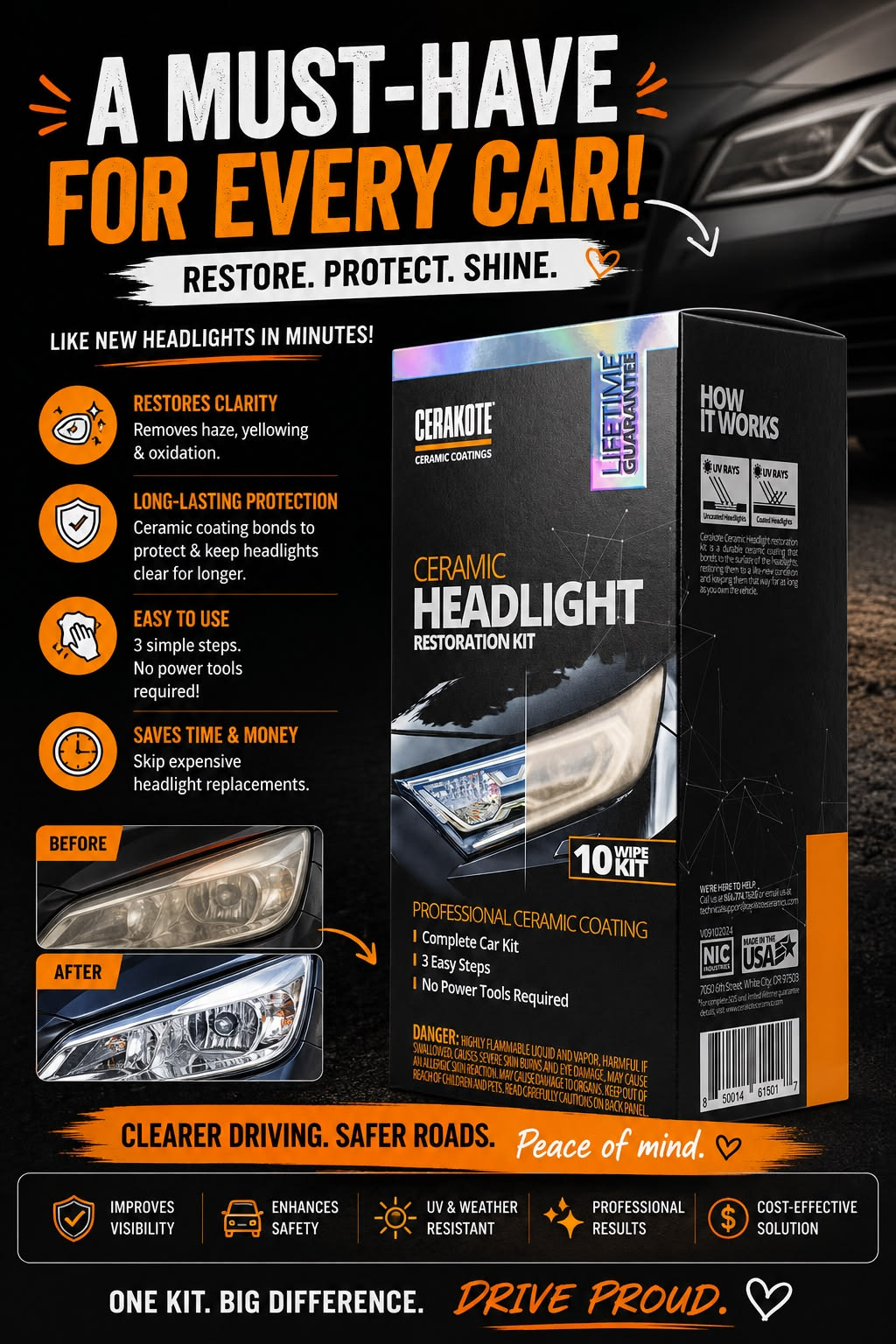 CERAKOTE Ceramic Headlight Restoration Kit