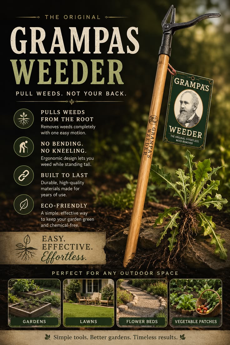 Grampa's Weeder - Stand Up Weed Puller Tool